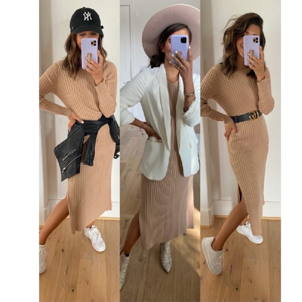 Wayf X Bff Hollie Long Sleeve Sweater Dress